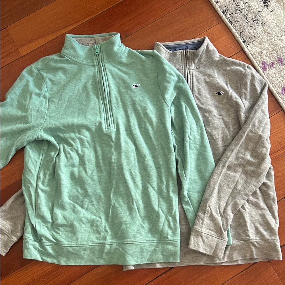 Vineyard Vines Light Sage Green Quarter-Zip Pullover